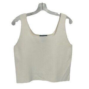 House of Harlow White Knit Square Neck Tank Top Sz Large